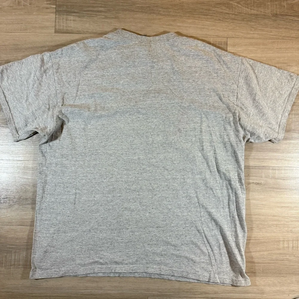 Vtg Nike Center Swoosh Spell Out Logo Mens Sz L Gray T-Shirt Made With USA Fabri